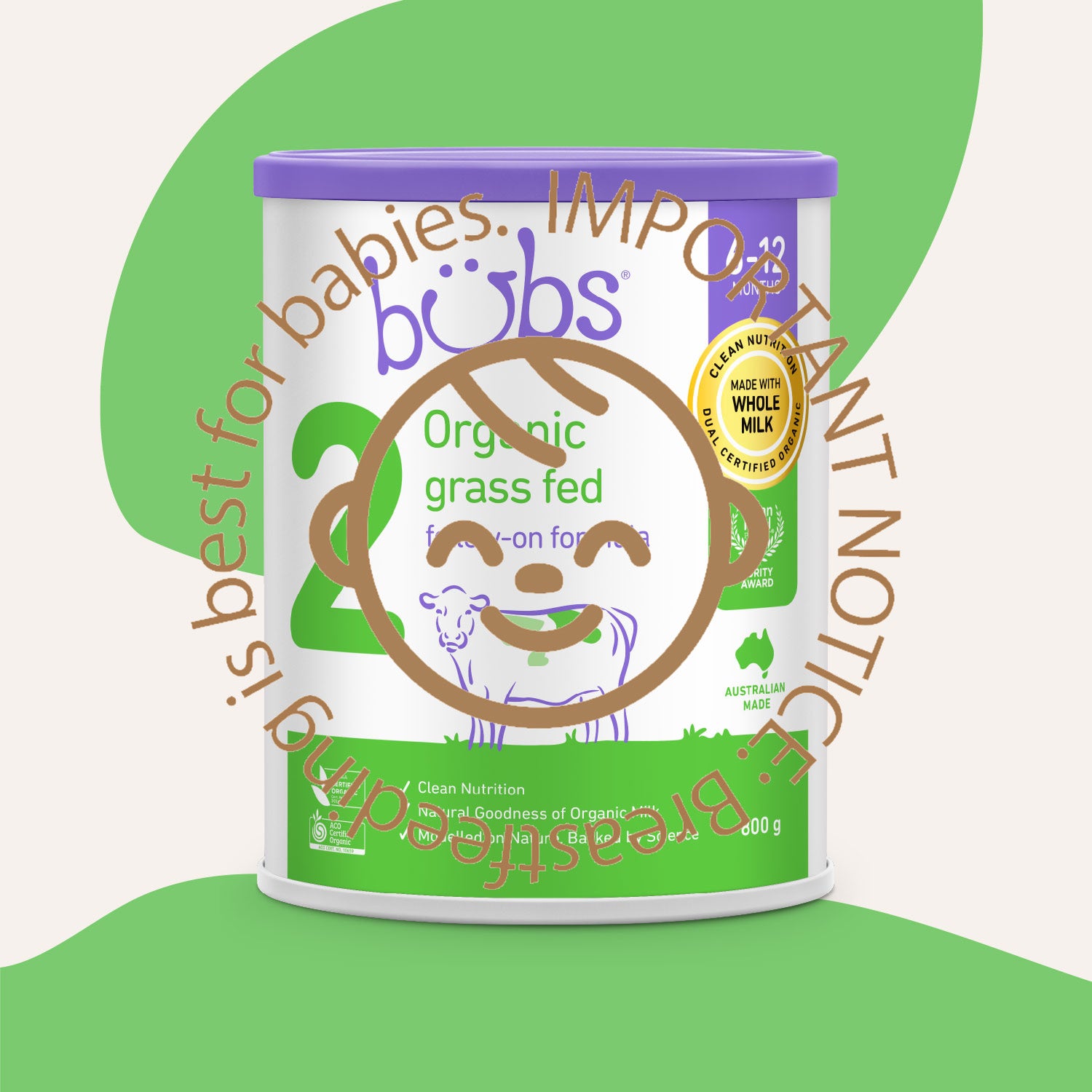 Organic Cows Milk Baby Formula Follow On Stage - Bubs Australia