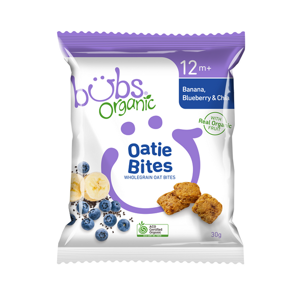 Bubs Organic® Oatie Bites Banana Blueberry and Chia