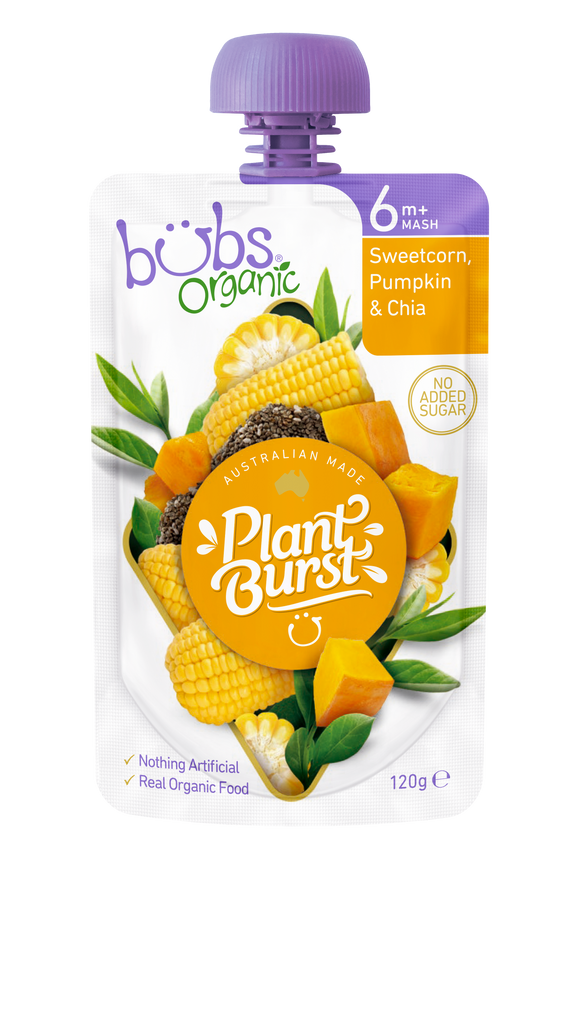 Bubs® Organic Sweetcorn, Pumpkin and Chia